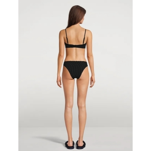 Good American Swim Bottom Women Black Jacquard Rise Better Bikini Cheeky - Picture 1 of 13